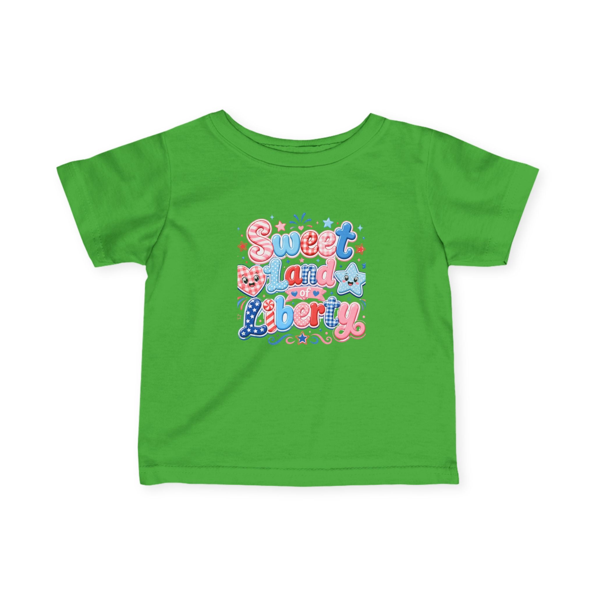 Infant Tee — "Sweet and Liberty" Patriotic Pink & Blue Baby Shirt