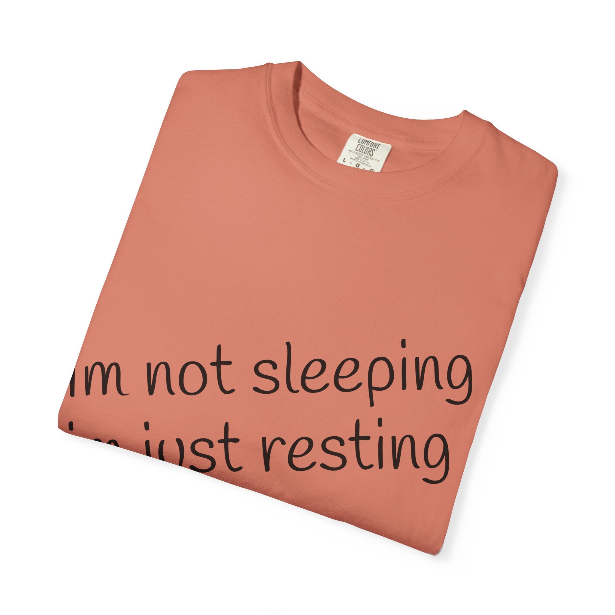 T-Shirt — "I'm Not Sleeping, I'm Just Resting My Eyes" Graphic Tee with Realistic Eyes Back Print