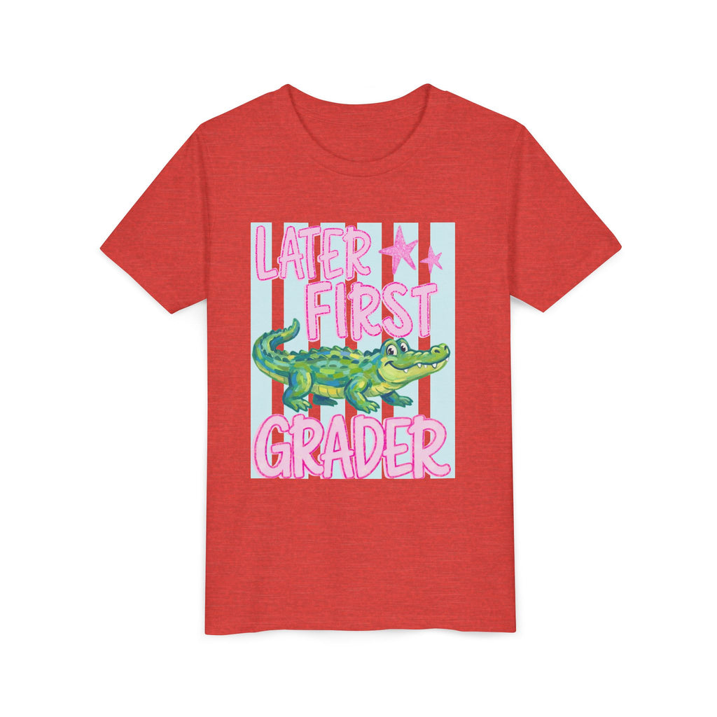 Later First Grader Alligator Youth Tee - Cute Back to School Shirt for Kids