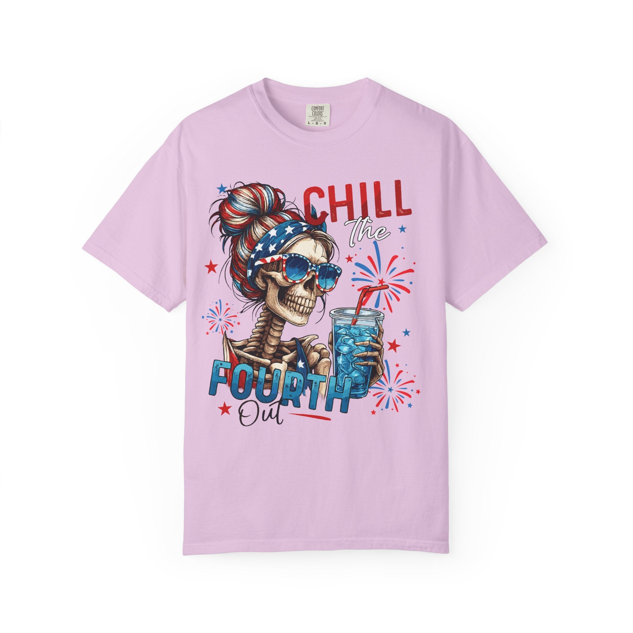 Fourth of July Skull T-Shirt — "Chill the Fourth Out" Patriotic Graphic Tee