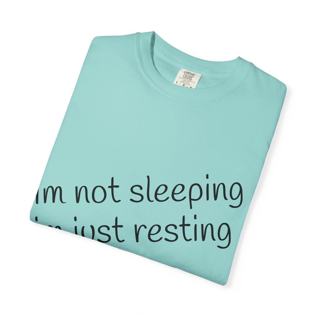 T-Shirt — "I'm Not Sleeping, I'm Just Resting My Eyes" Graphic Tee with Realistic Eyes Back Print