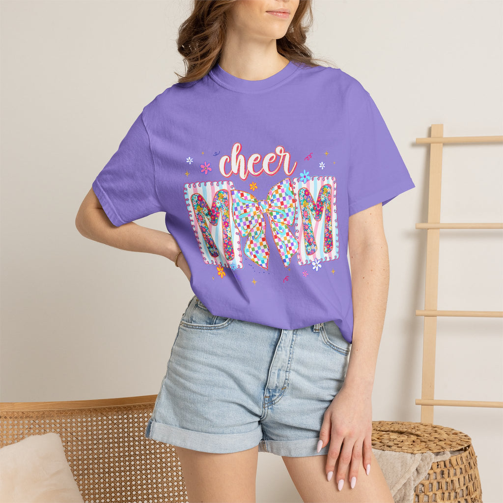 Cheer Mom T-Shirt — Colorful Pom-Pom Cheerleading Mom Tee