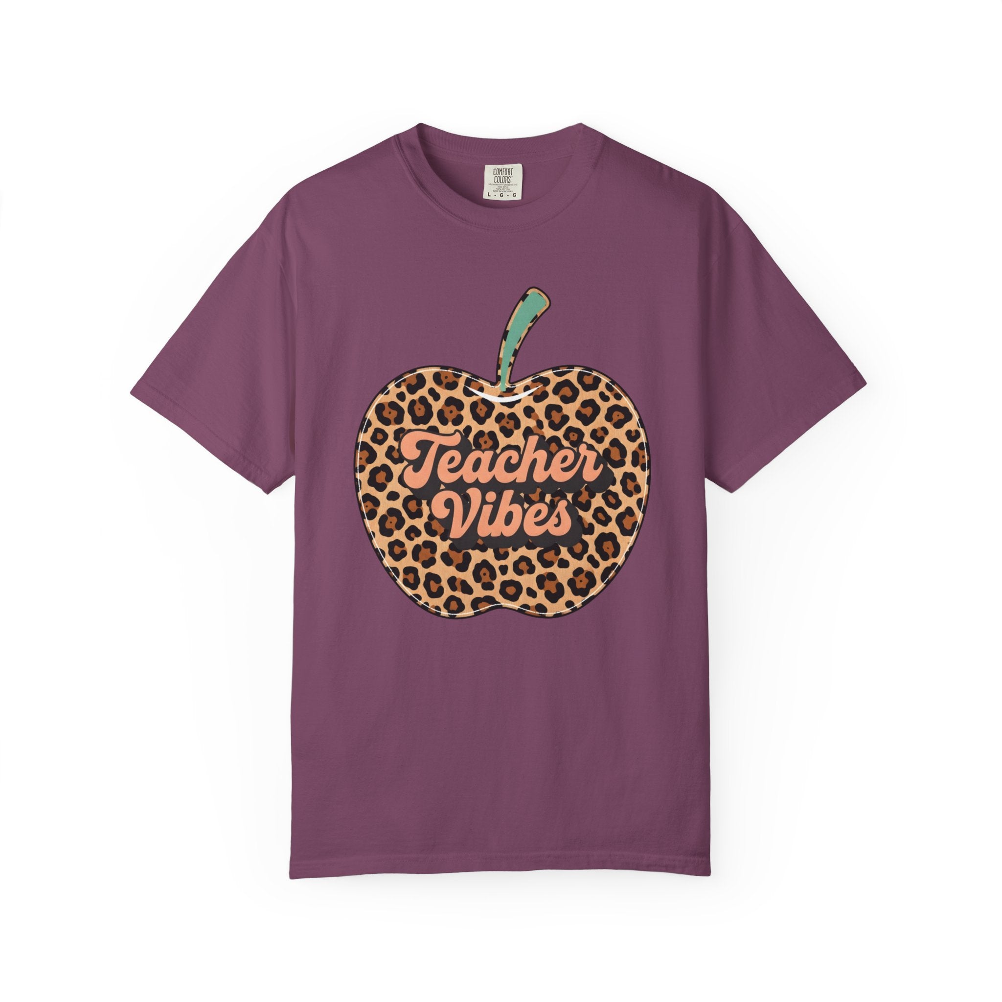 Teacher Vibes Leopard Apple T-Shirt