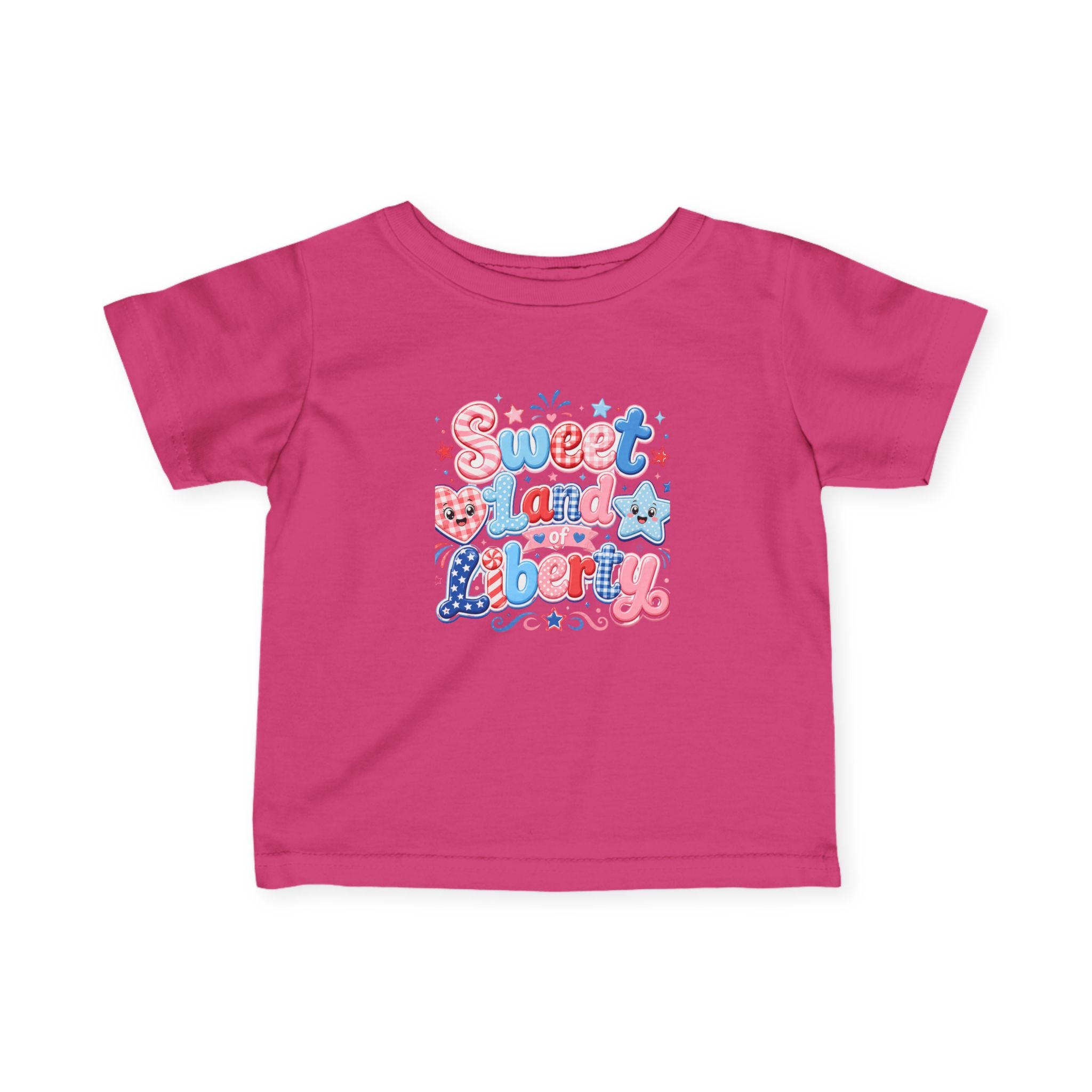 Infant Tee — "Sweet and Liberty" Patriotic Pink & Blue Baby Shirt