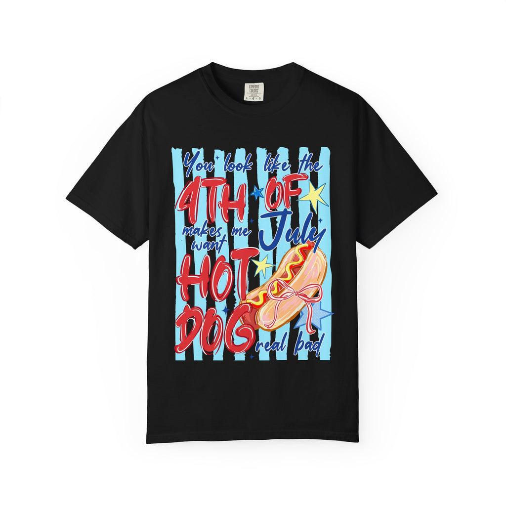 4th of July Hot Dog Graphic T-Shirt