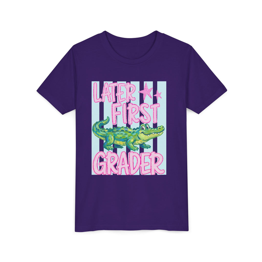 Later First Grader Alligator Youth Tee - Cute Back to School Shirt for Kids