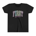 First Grade Youth Tee — Glitter Leopard 'FIRST grade' Back-to-School Shirt