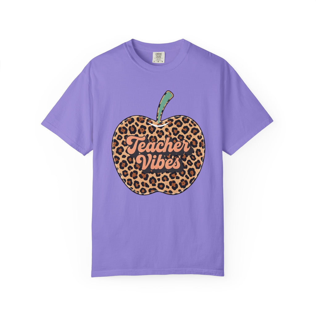 Teacher Vibes Leopard Apple T-Shirt