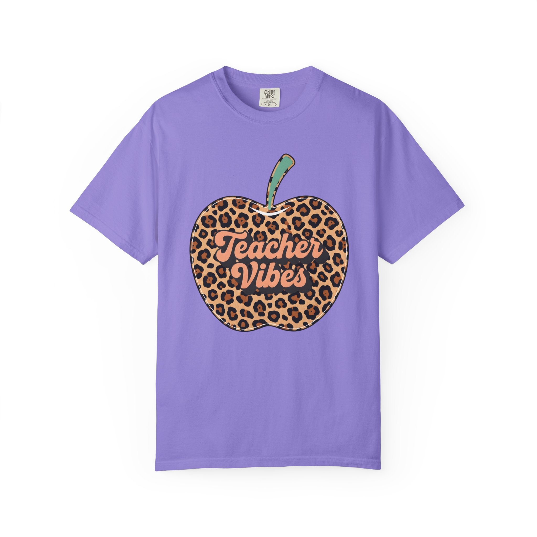 Teacher Vibes Leopard Apple T-Shirt