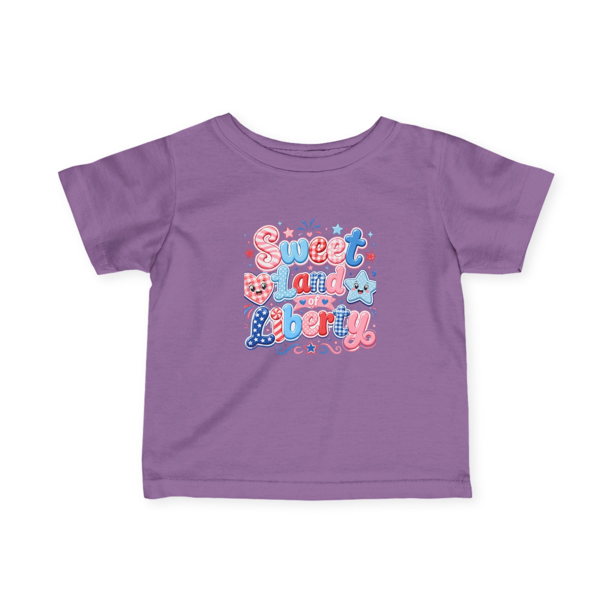 Infant Tee — "Sweet and Liberty" Patriotic Pink & Blue Baby Shirt