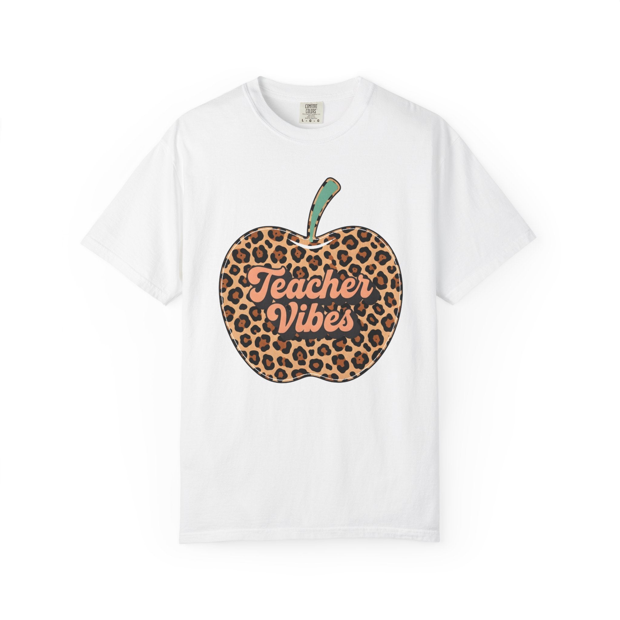 Teacher Vibes Leopard Apple T-Shirt