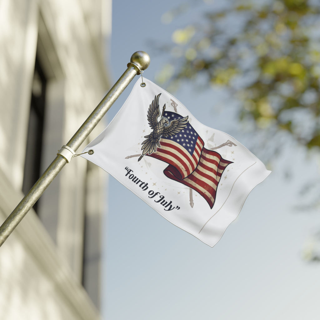 Fourth of July Double-Sided Flag – American Eagle & Waving USA Banner