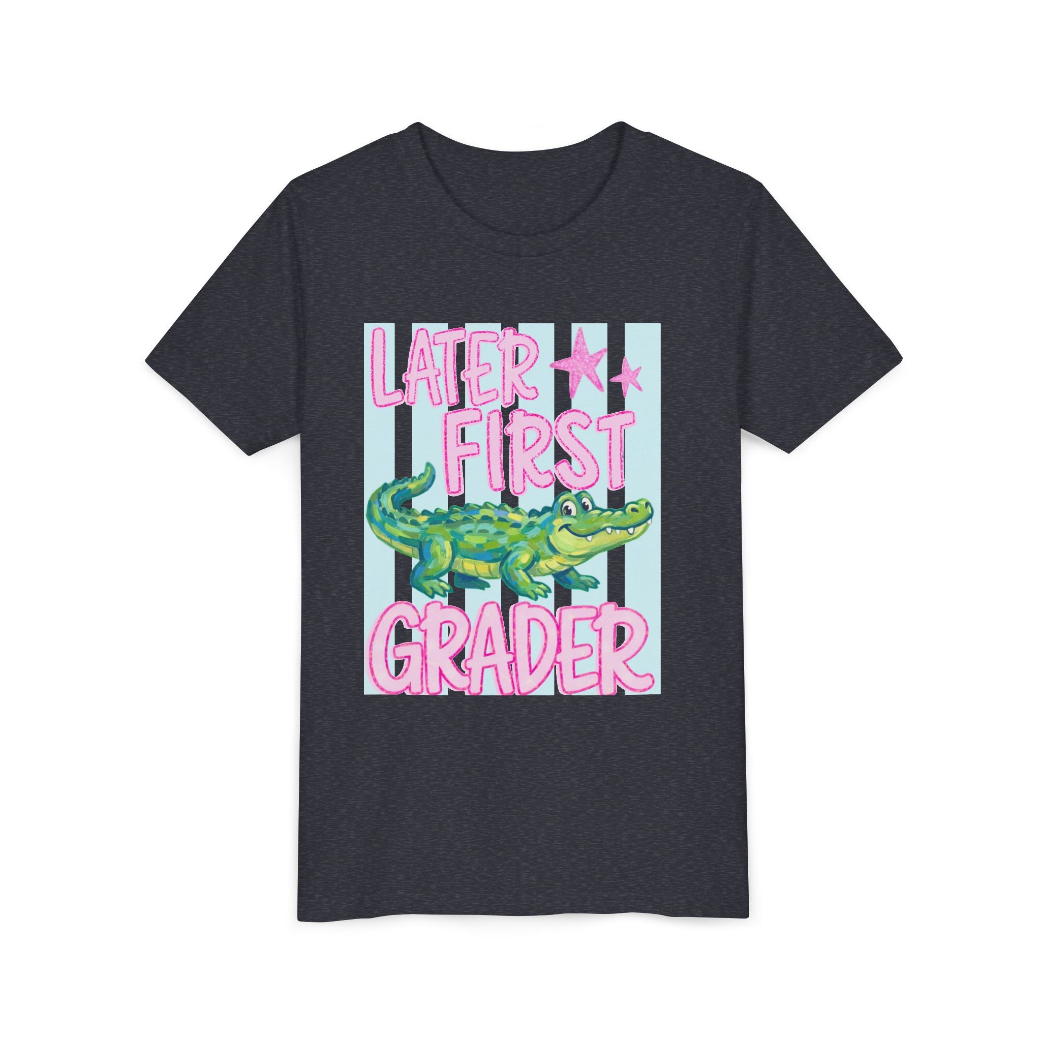 Later First Grader Alligator Youth Tee - Cute Back to School Shirt for Kids