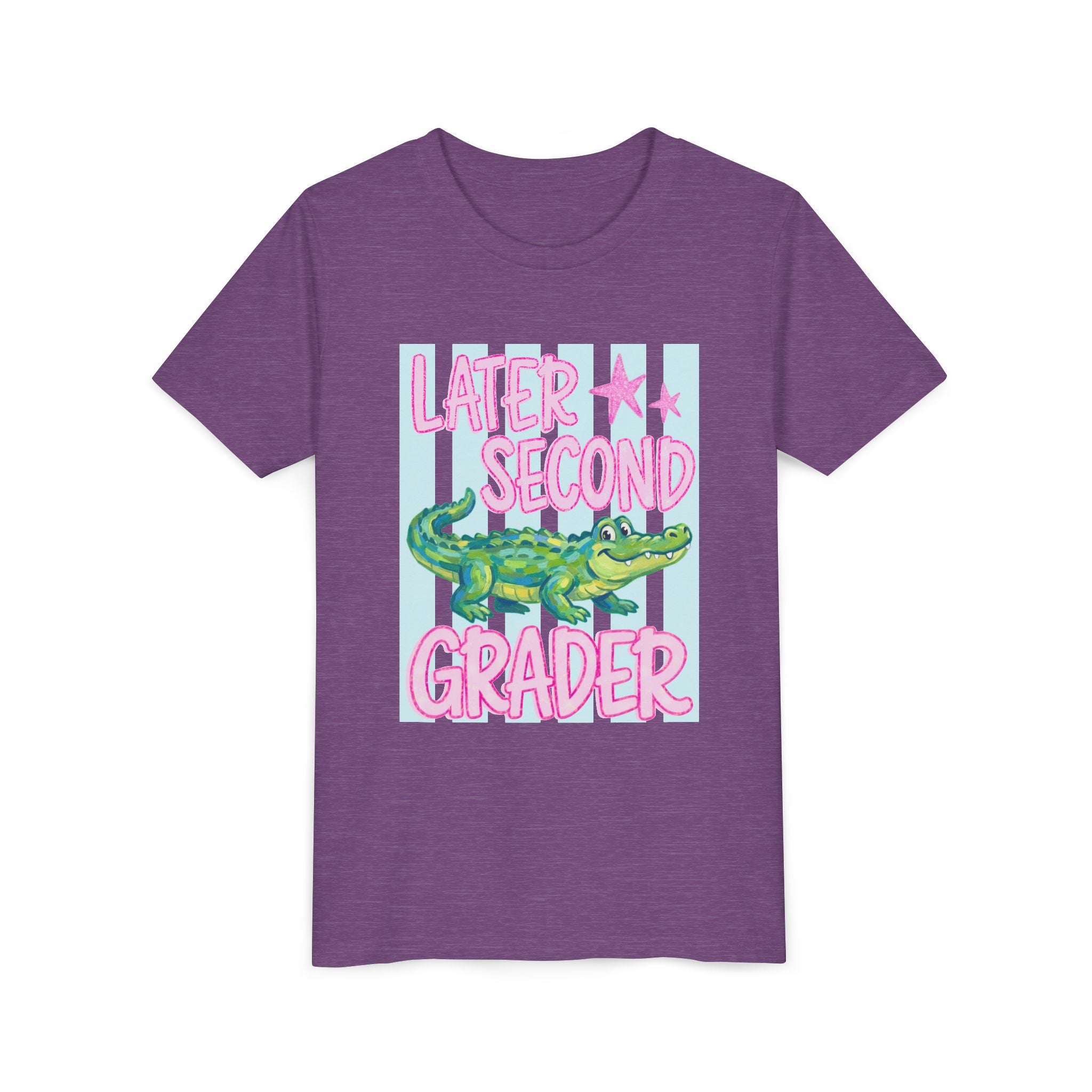 Later Second Grader Youth Tee — Cute Alligator Back-to-School Shirt