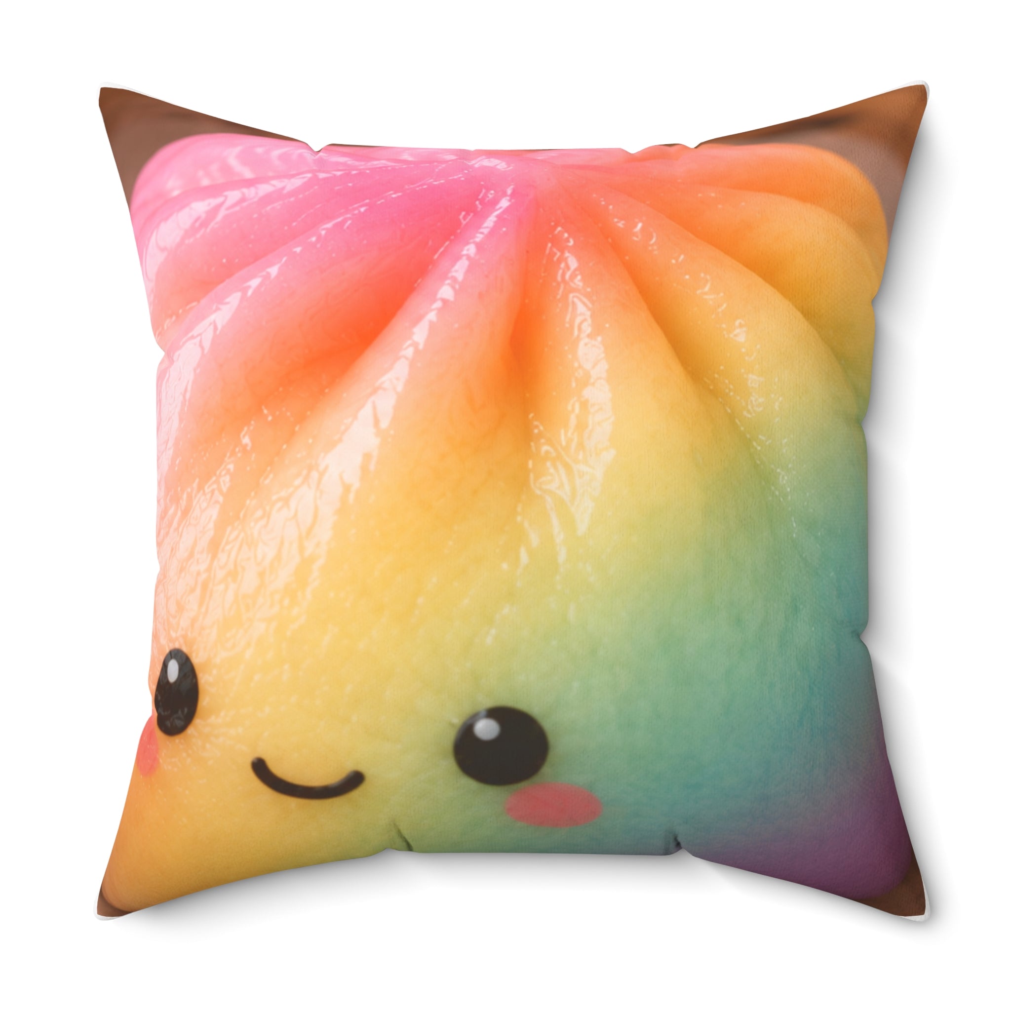 Cute Smiling Plush Square Throw Pillow