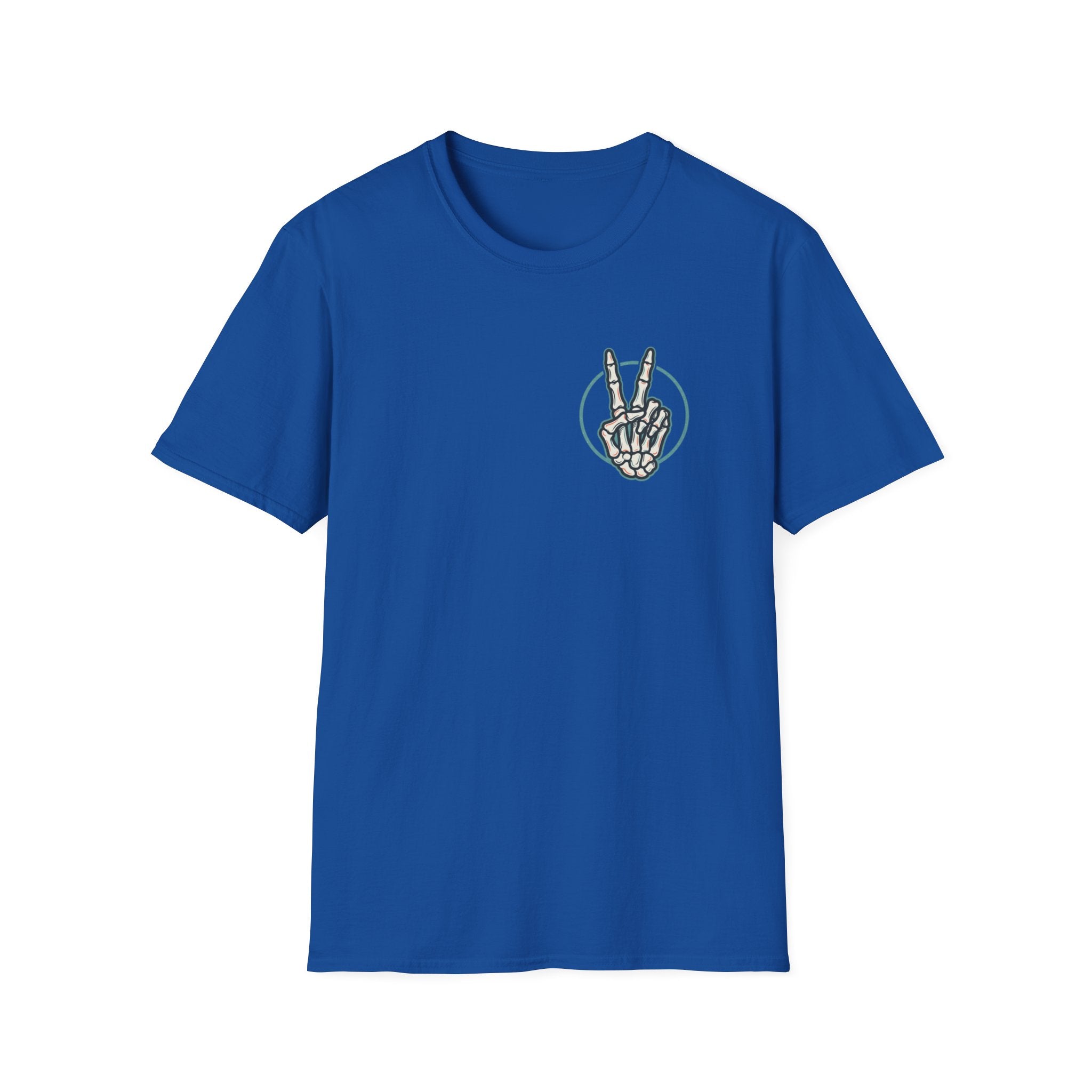 Skeleton Hand Peace Sign T-Shirt — Minimalist Gothic Graphic Tee