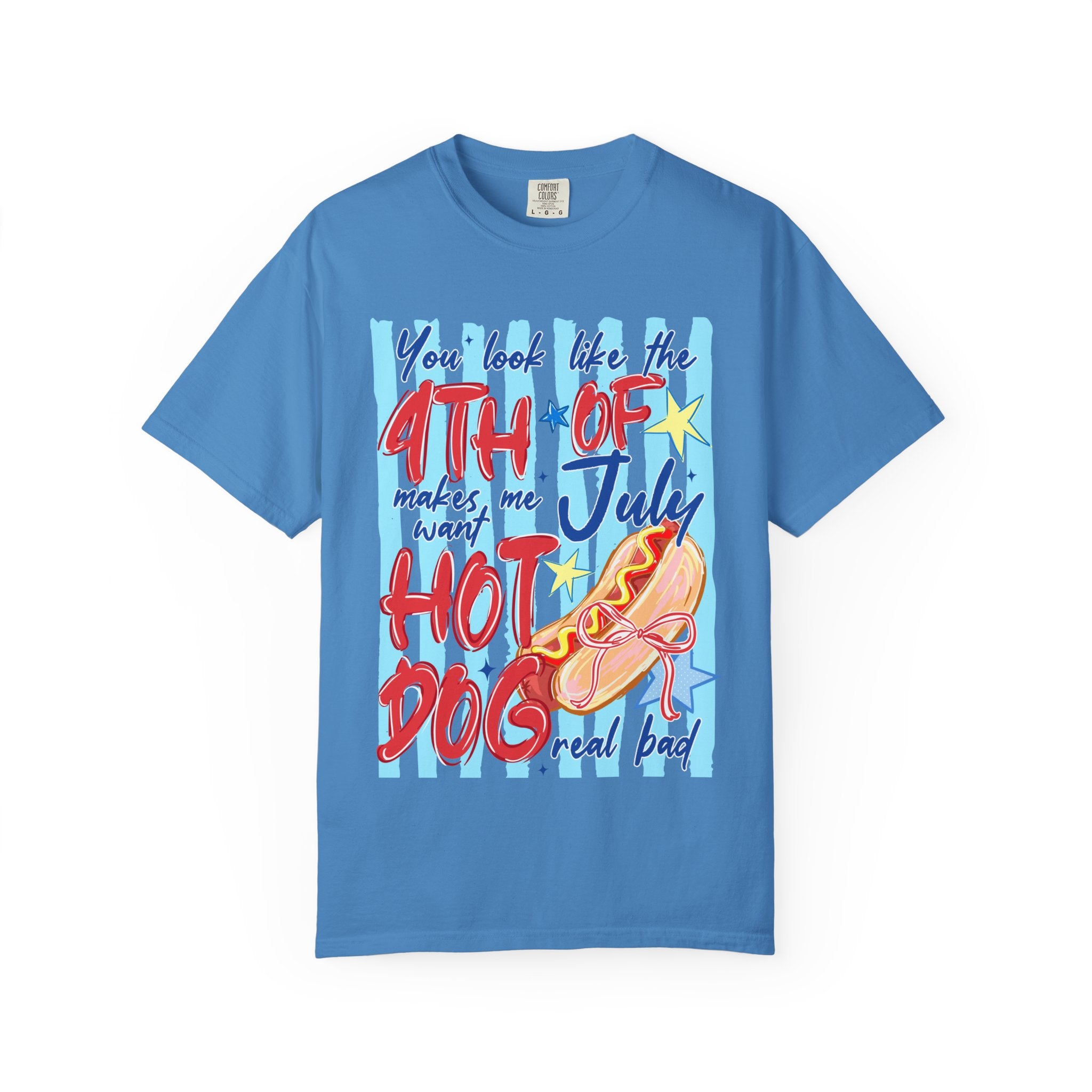 4th of July Hot Dog Graphic T-Shirt