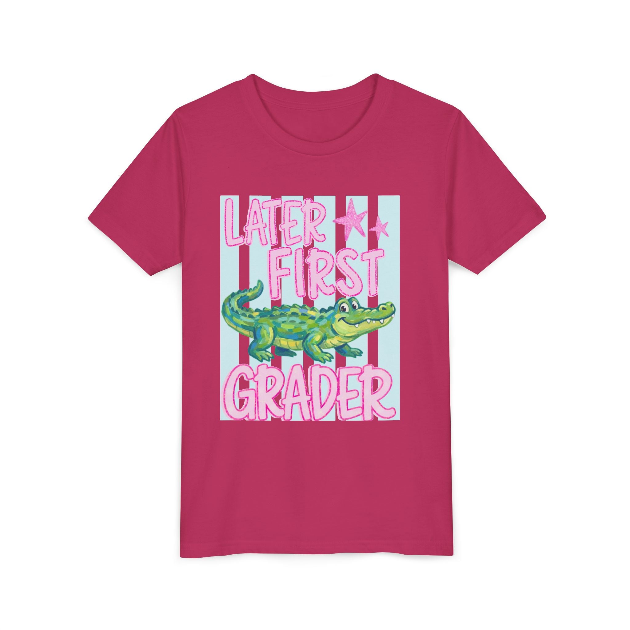 Later First Grader Alligator Youth Tee - Cute Back to School Shirt for Kids