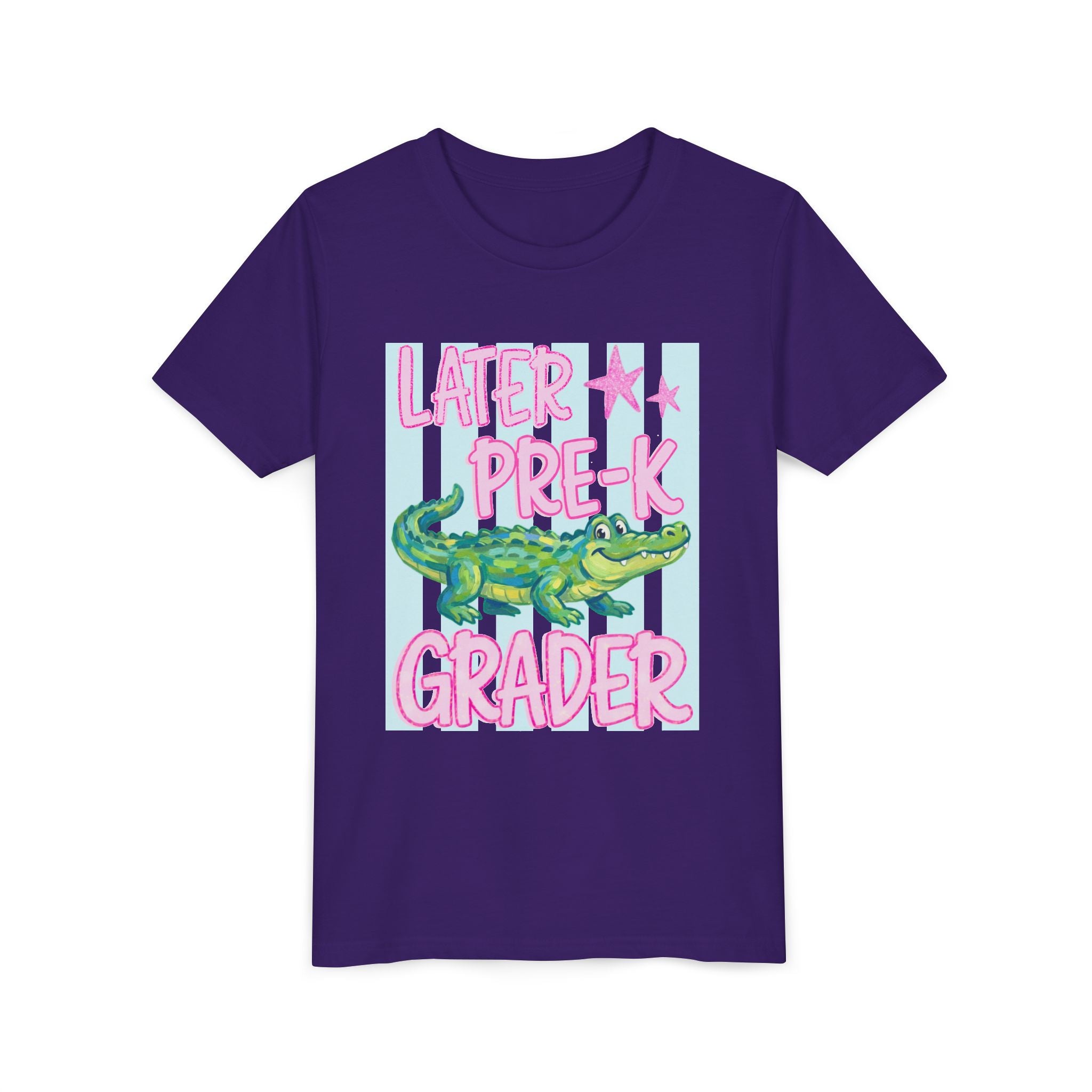 Later Pre-K Grader Youth Tee — Cute Alligator Back-to-School Shirt