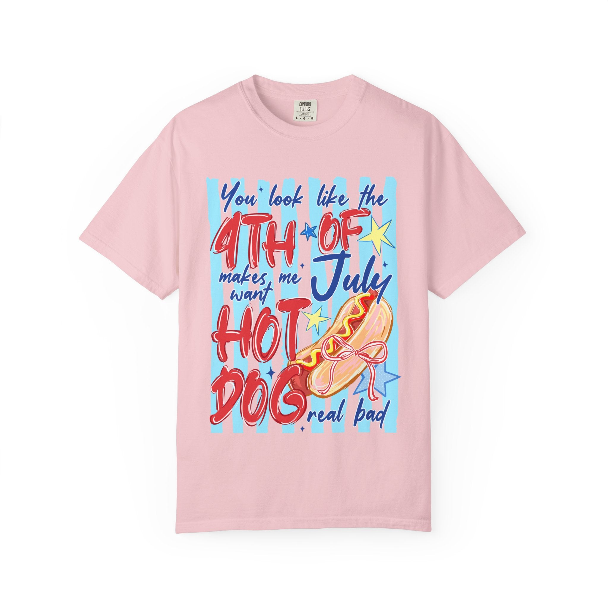 4th of July Hot Dog Graphic T-Shirt