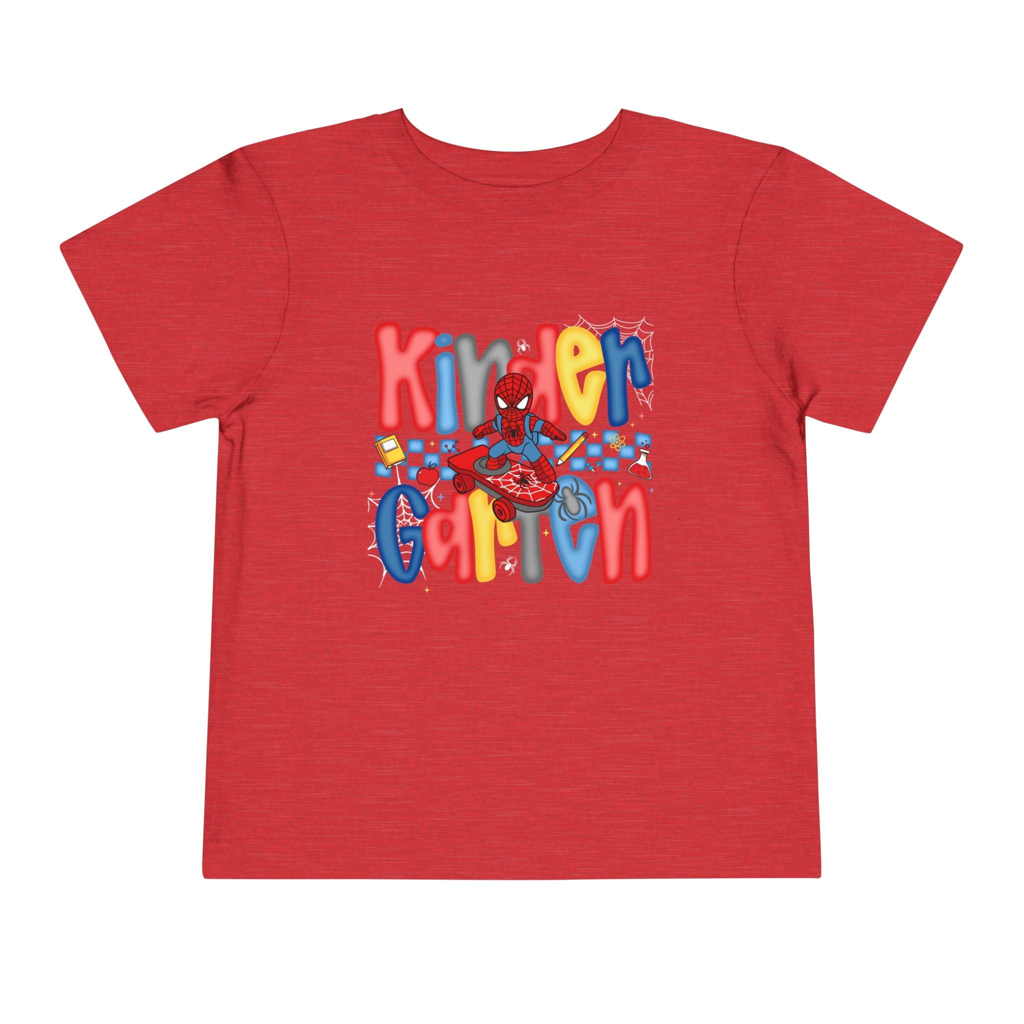 Kindergarten Toddler Tee — Colorful Back-to-School Spider Hero Design