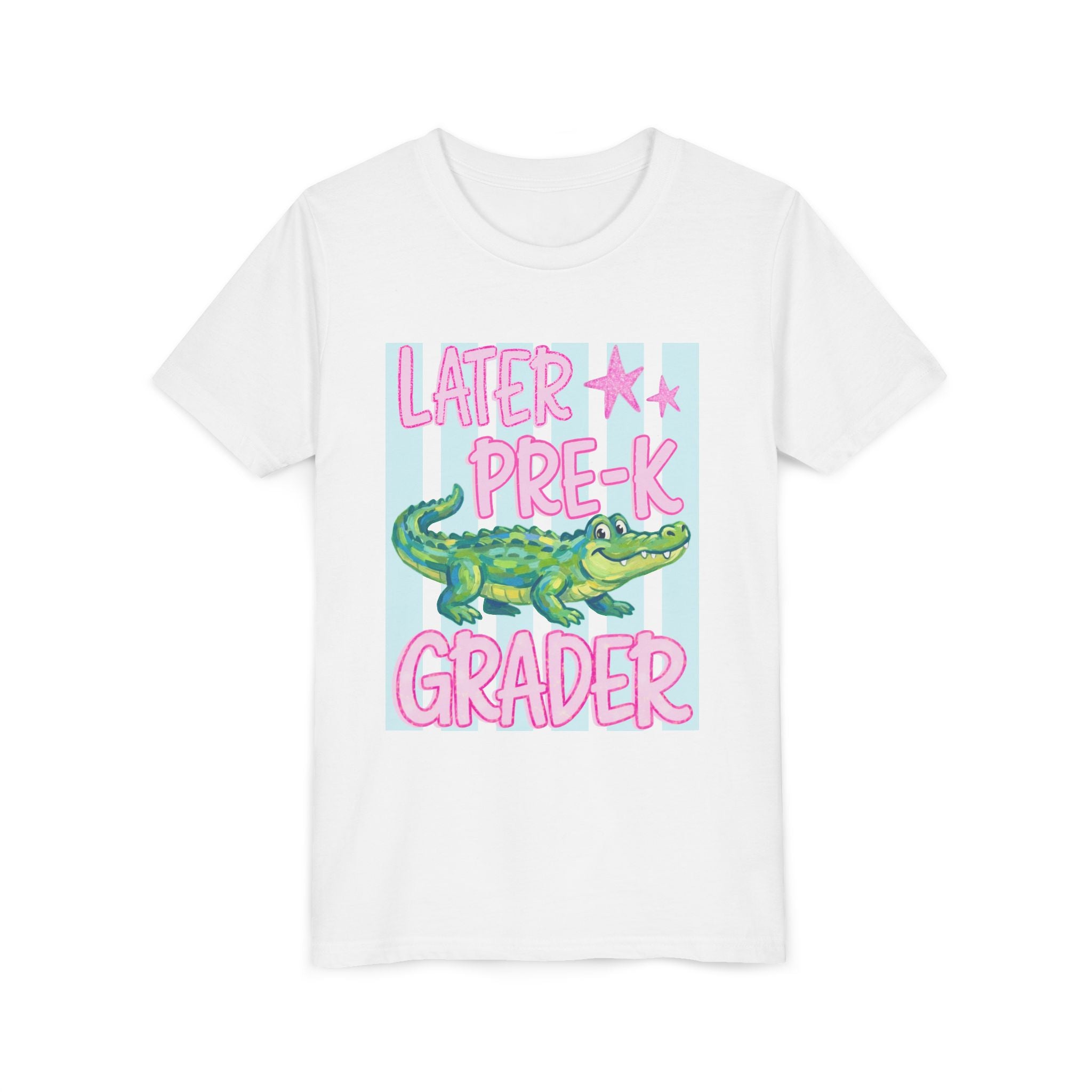 Later Pre-K Grader Youth Tee — Cute Alligator Back-to-School Shirt