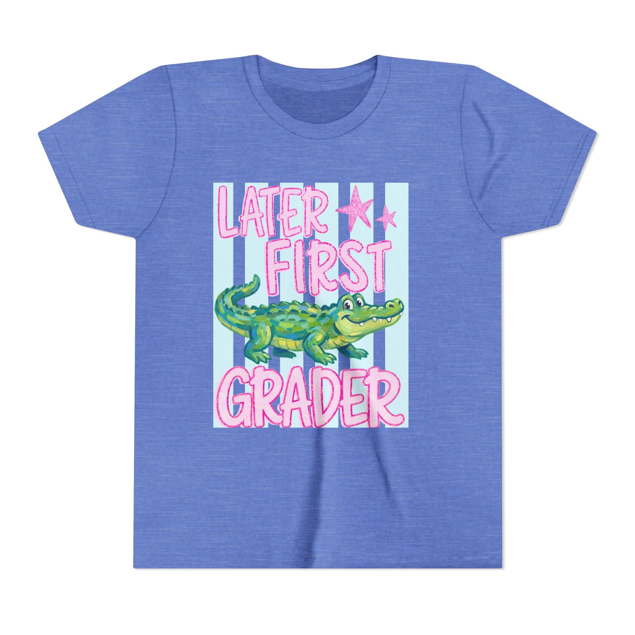 Later First Grader Alligator Youth Tee - Cute Back to School Shirt for Kids