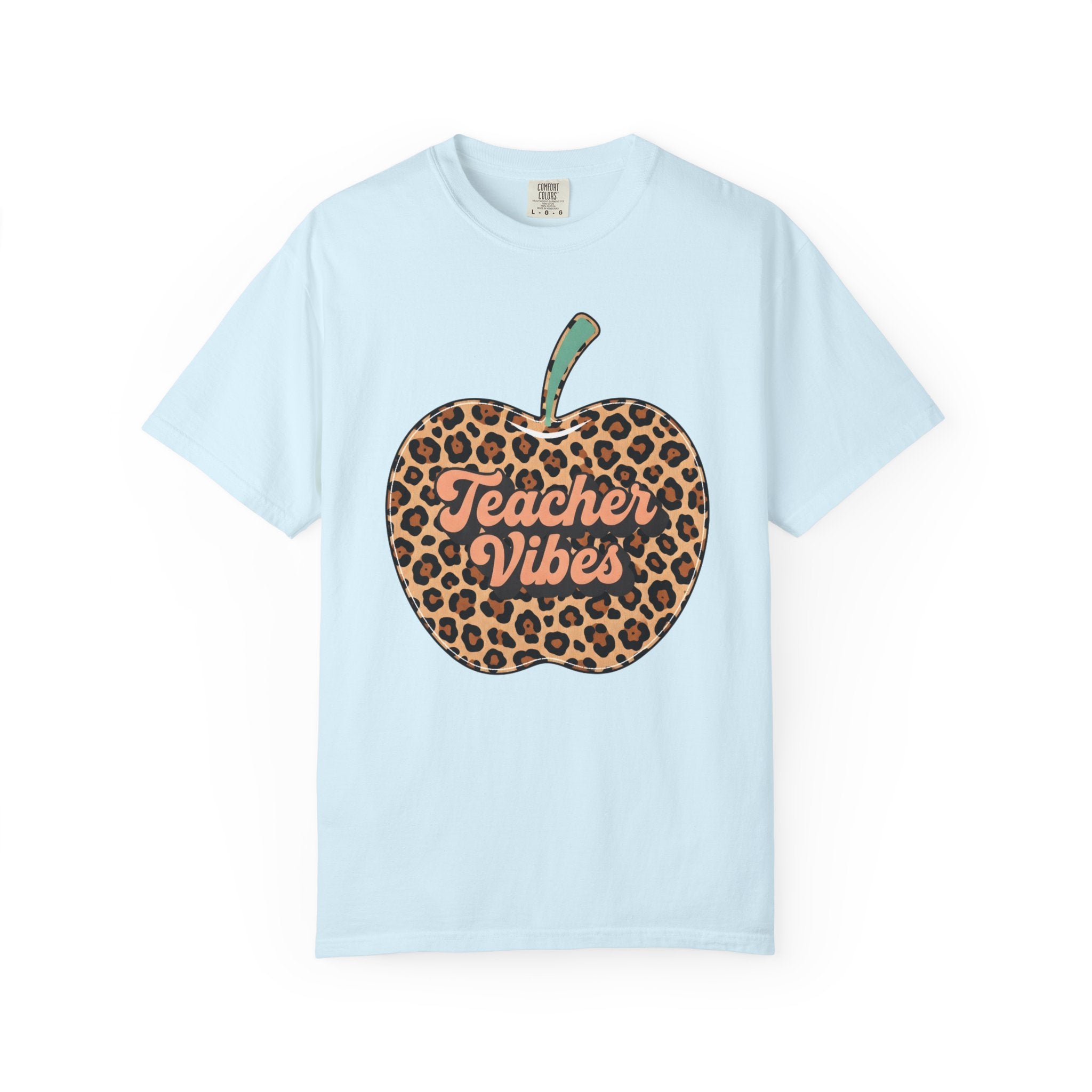 Teacher Vibes Leopard Apple T-Shirt