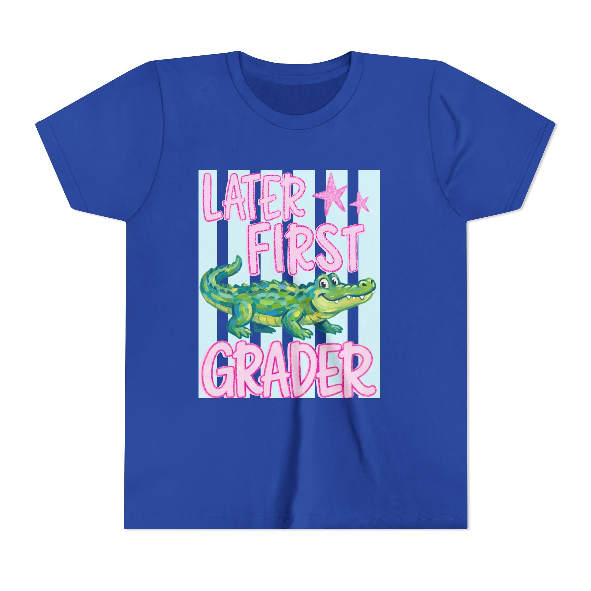 Later First Grader Alligator Youth Tee - Cute Back to School Shirt for Kids