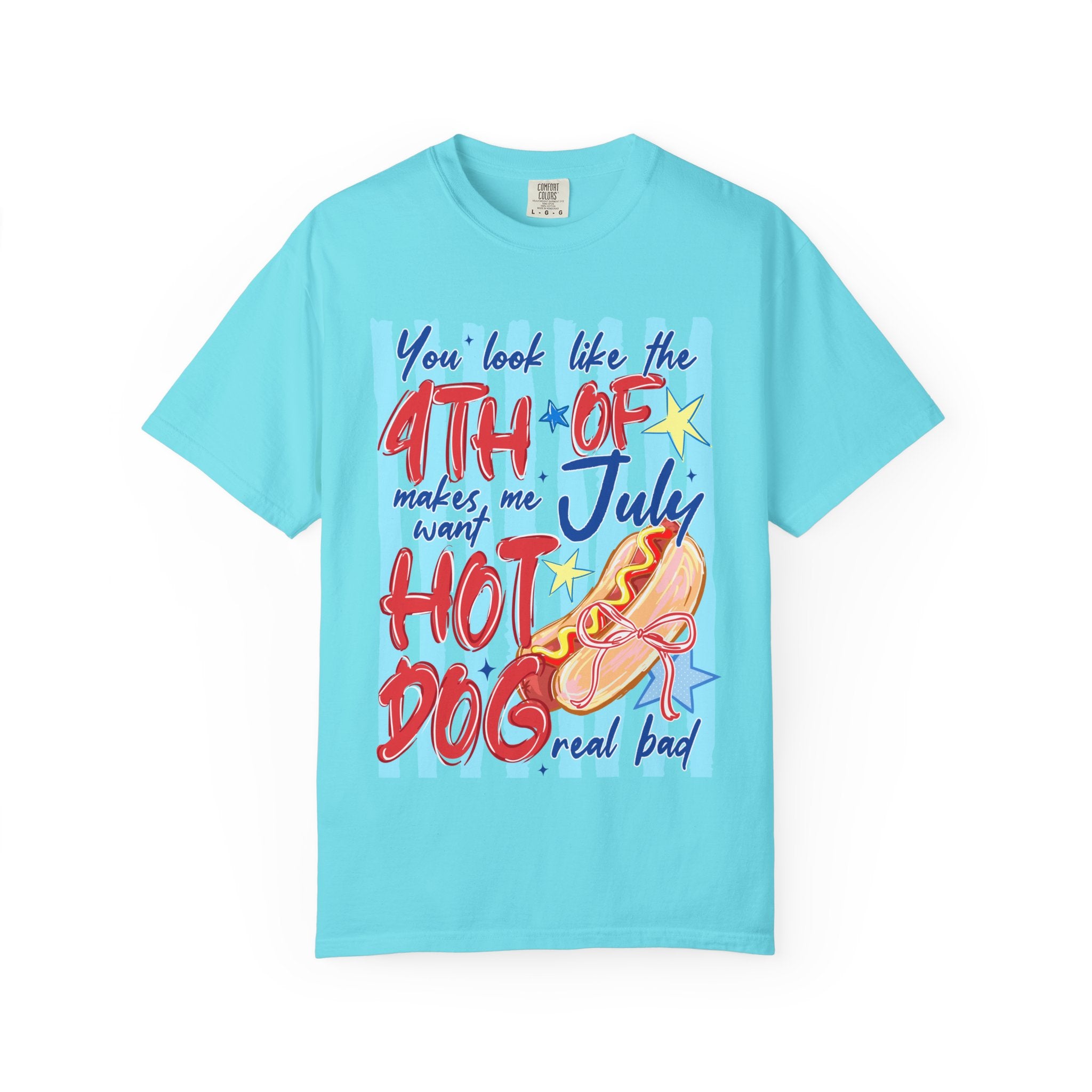 4th of July Hot Dog Graphic T-Shirt