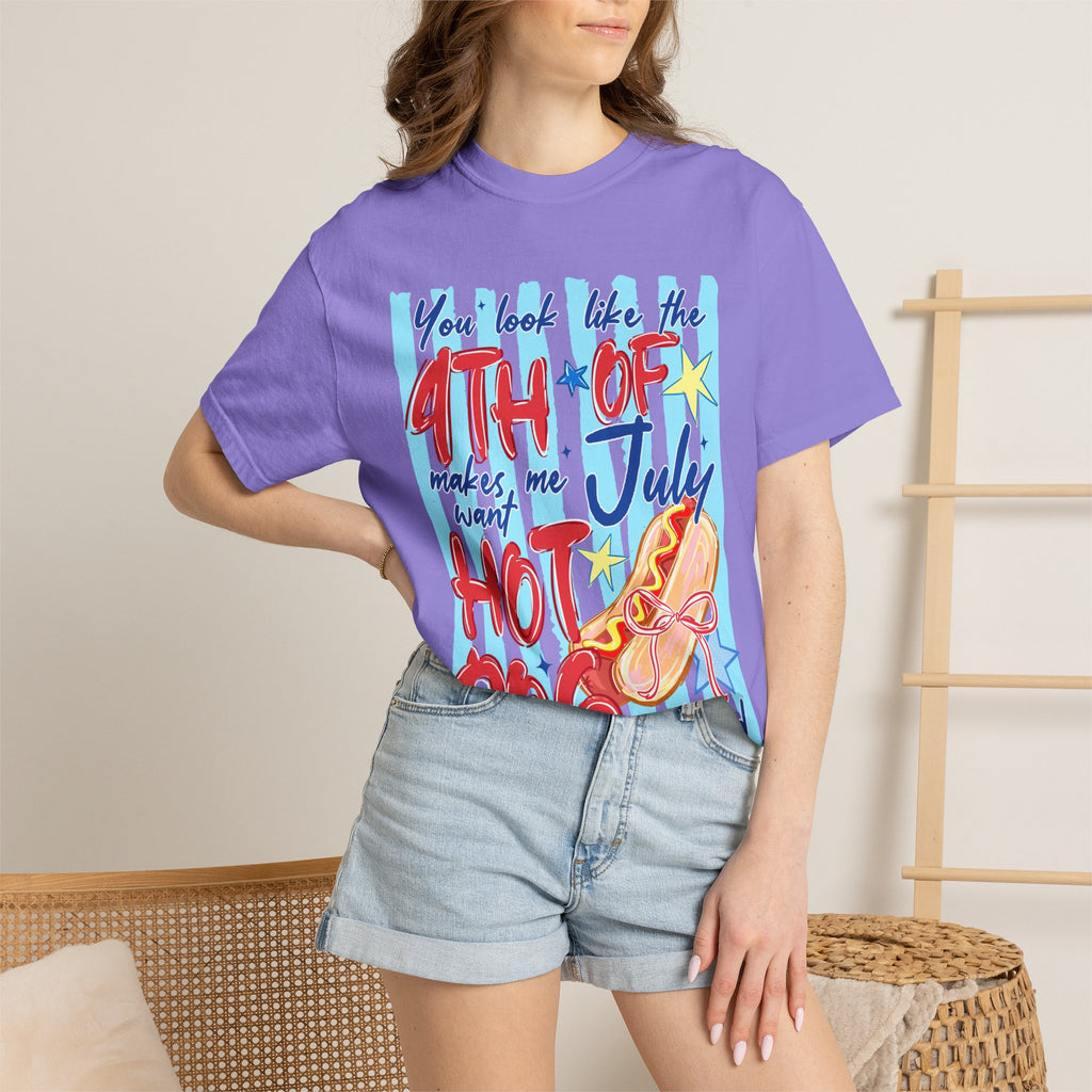 4th of July Hot Dog Graphic T-Shirt