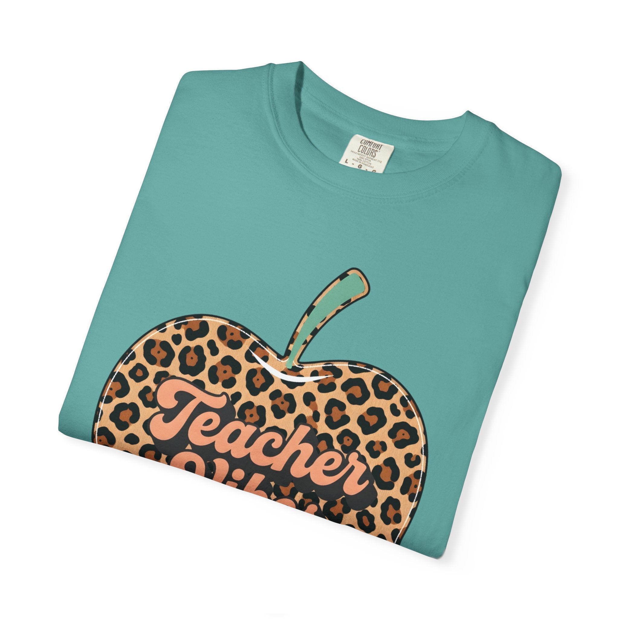 Teacher Vibes Leopard Apple T-Shirt