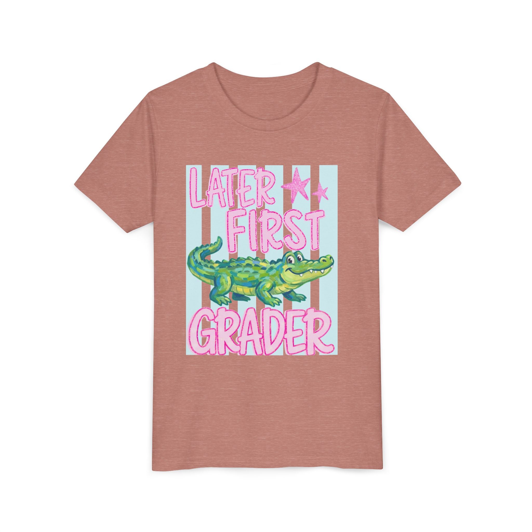 Later First Grader Alligator Youth Tee - Cute Back to School Shirt for Kids