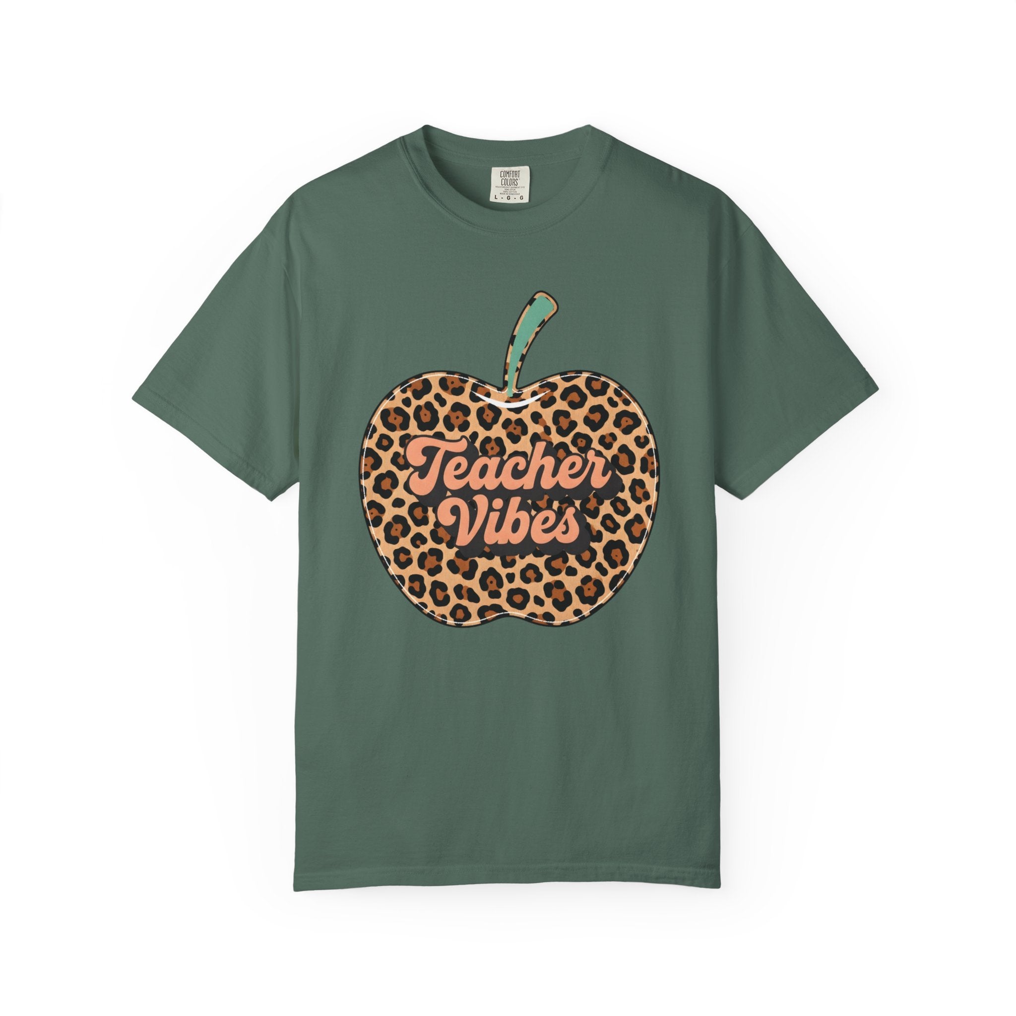 Teacher Vibes Leopard Apple T-Shirt
