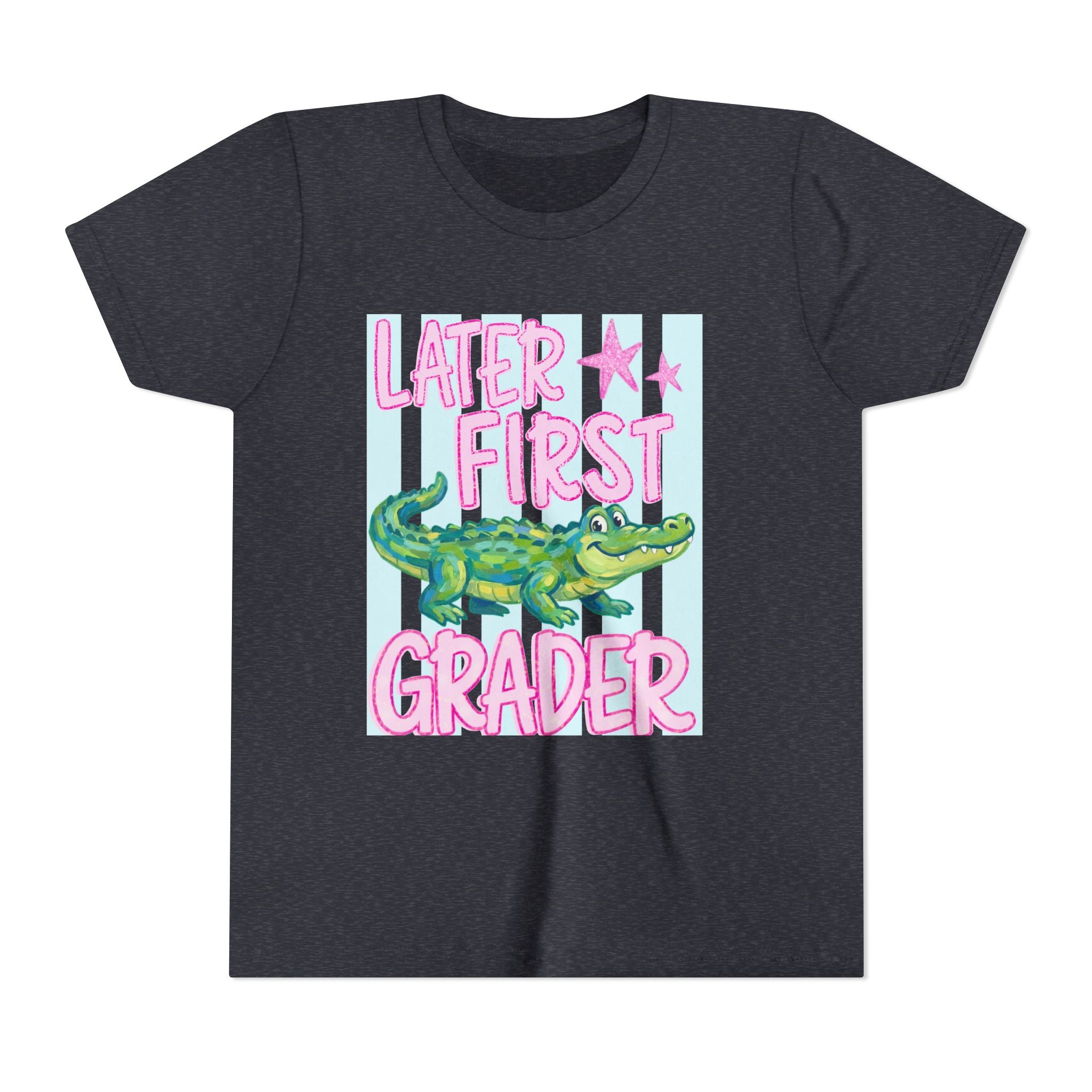 Later First Grader Alligator Youth Tee - Cute Back to School Shirt for Kids