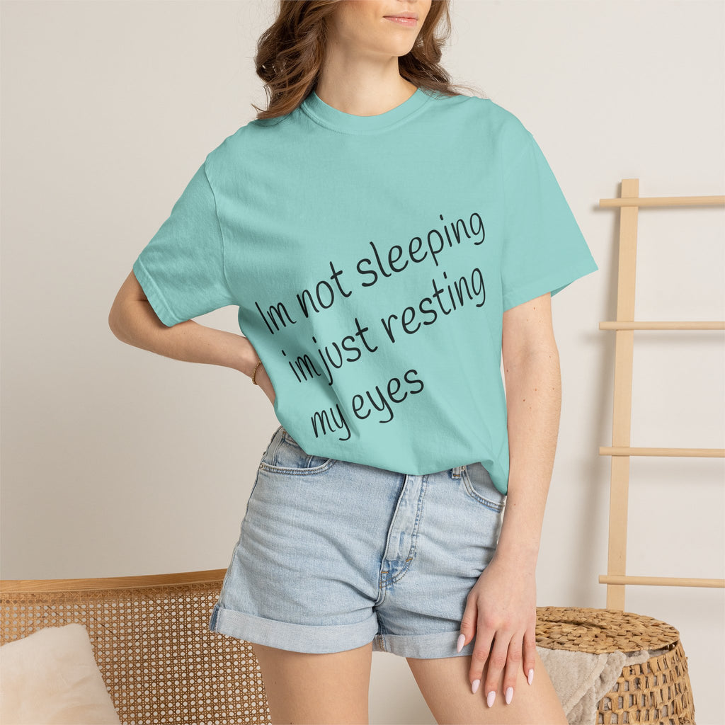 T-Shirt — "I'm Not Sleeping, I'm Just Resting My Eyes" Graphic Tee with Realistic Eyes Back Print