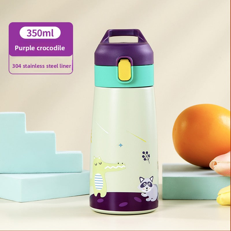 Childrens Insulated Straw Cup with Animal Design