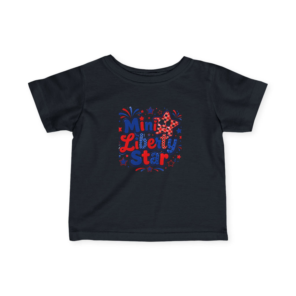 Mini Liberty Star Infant Tee — Patriotic 4th of July Baby Shirt