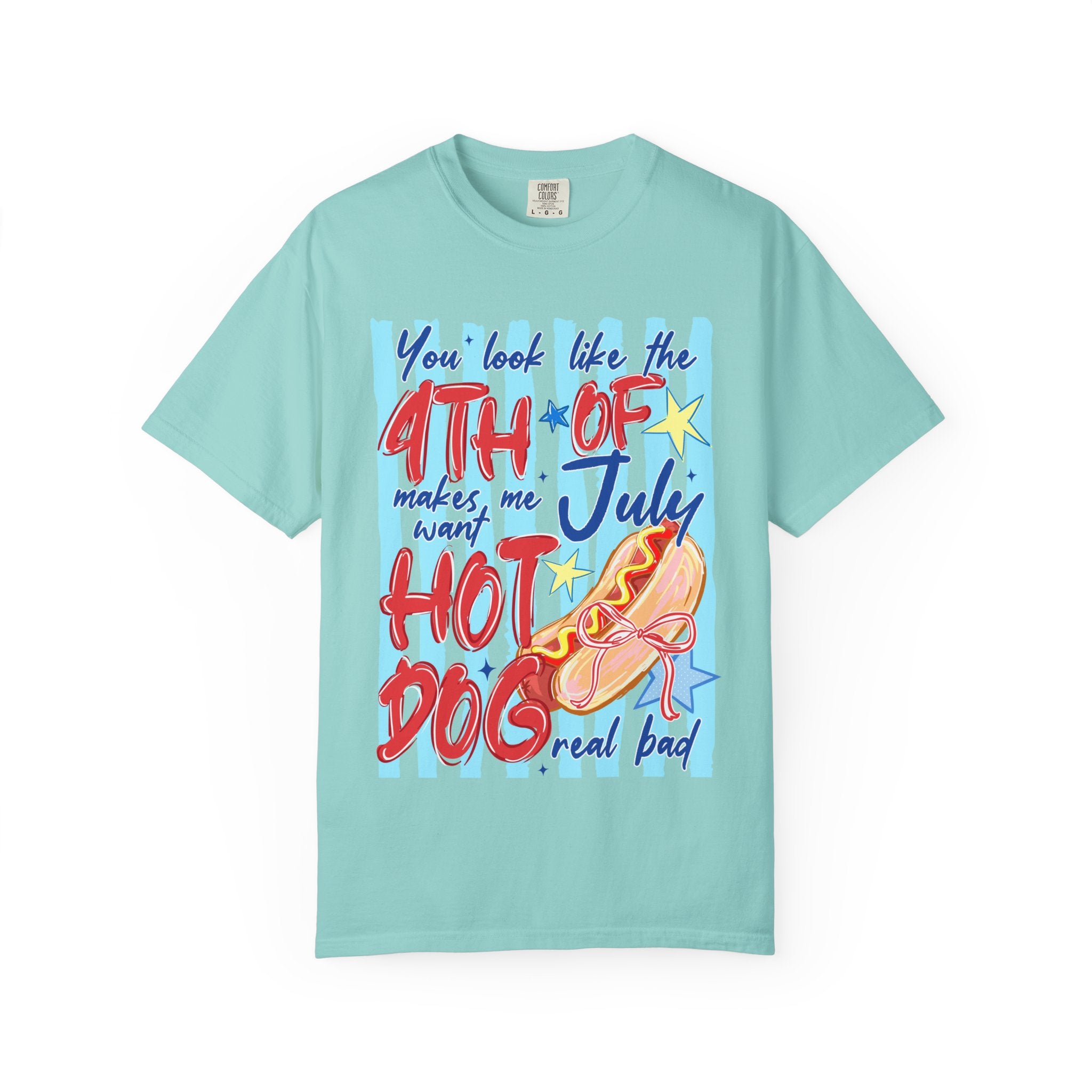 4th of July Hot Dog Graphic T-Shirt