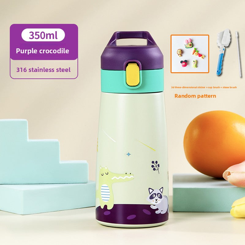 Childrens Insulated Straw Cup with Animal Design