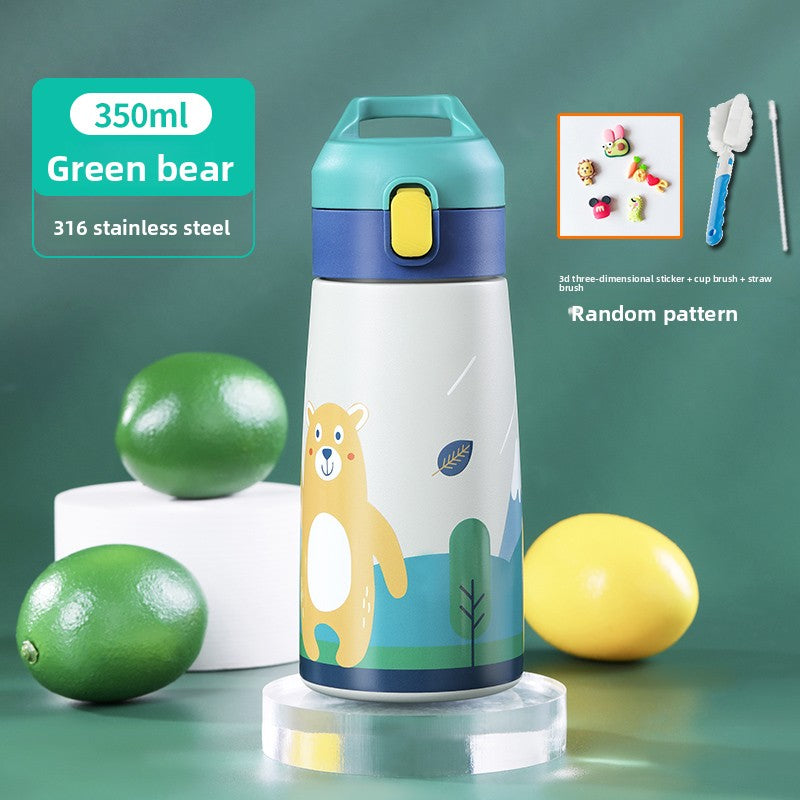 Childrens Insulated Straw Cup with Animal Design